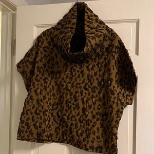 Leopard Print Cowl Neck Top
